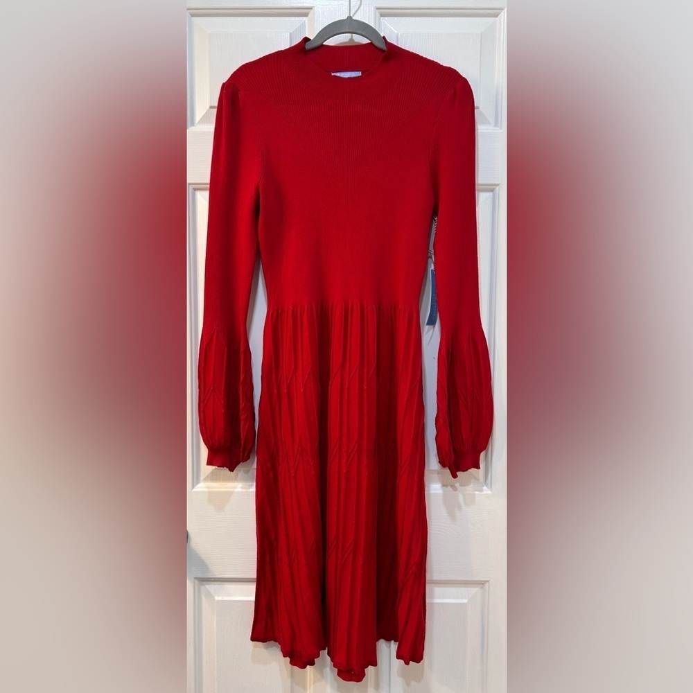 NWT Draper James RSVP Red Sweater Dress Sz L Cherry Festival Holiday Love Preppy